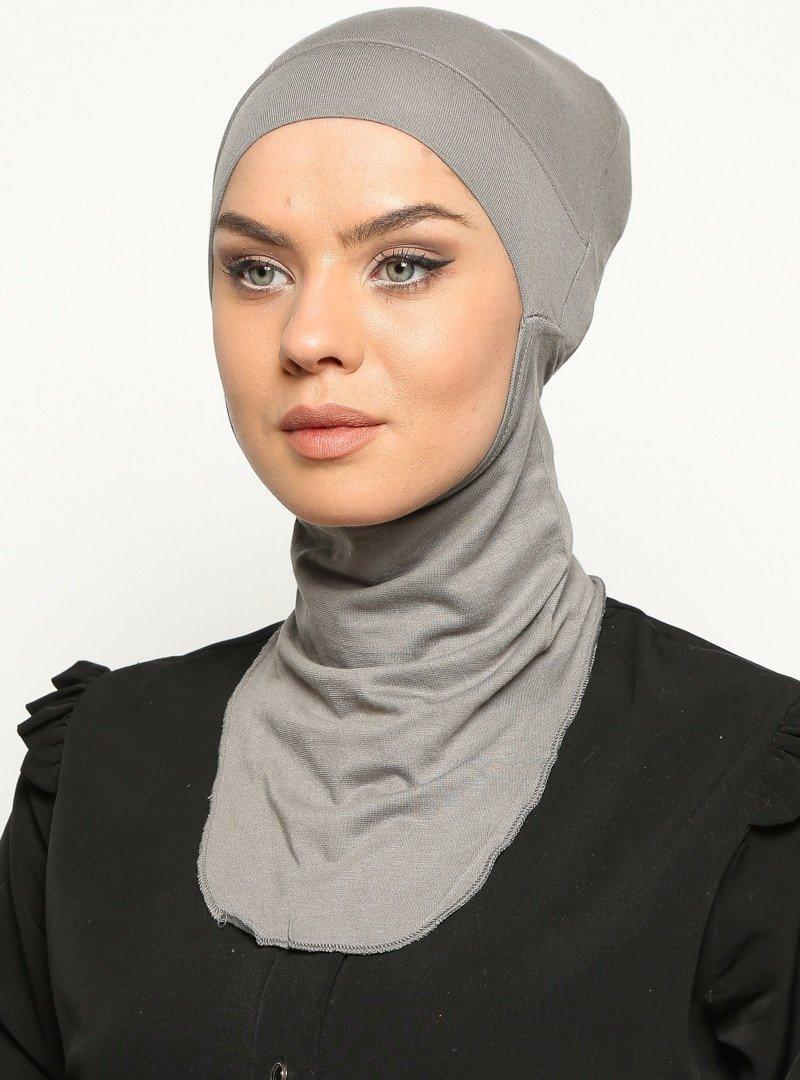 Ecardin Koyu Gri Pratik Hijab Bone