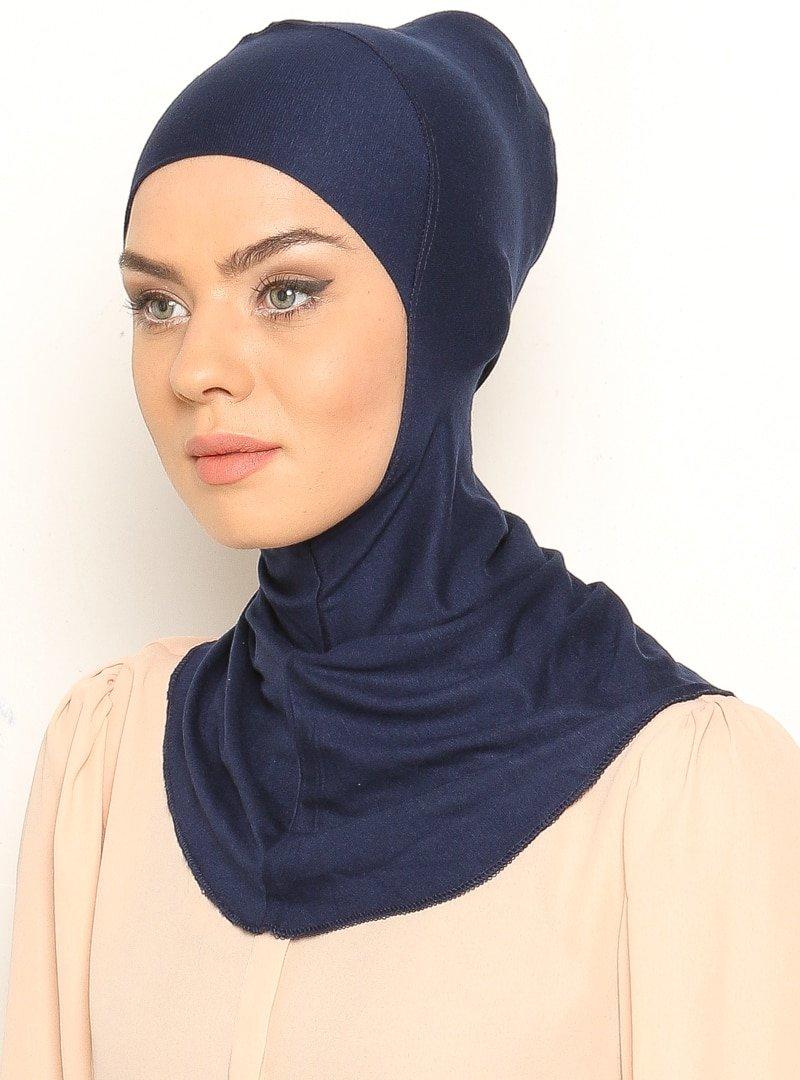 Ecardin Lacivert Boyunluklu Hijab Bone
