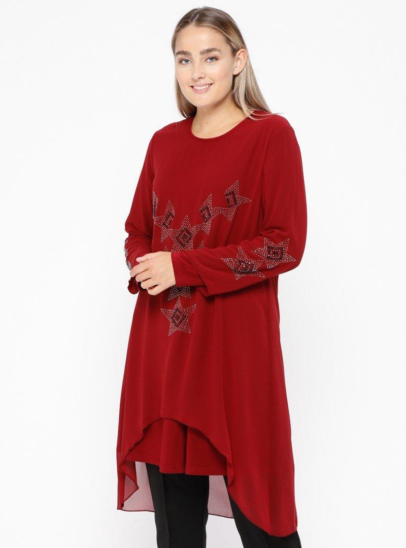 Metex Bordo Drop Baskılı Tunik