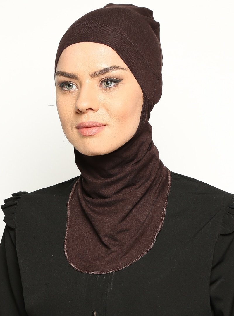 Ecardin Koyu Kahve Pratik Hijab Bone