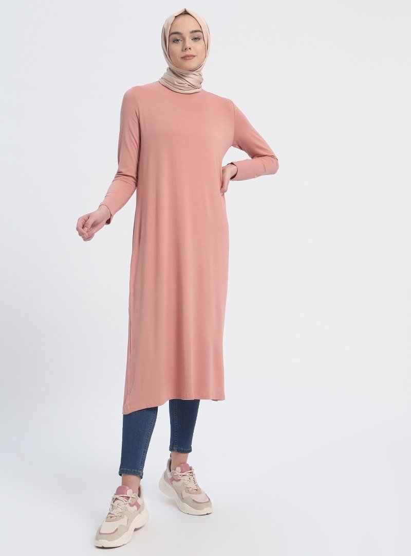 Everyday Basic Mercan 115 cm Doğal Kumaştan Tunik