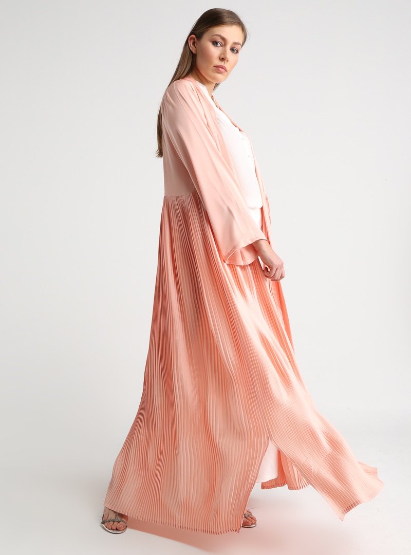 DESERT COVE FASHION Pudra Drape Detaylı Ferace
