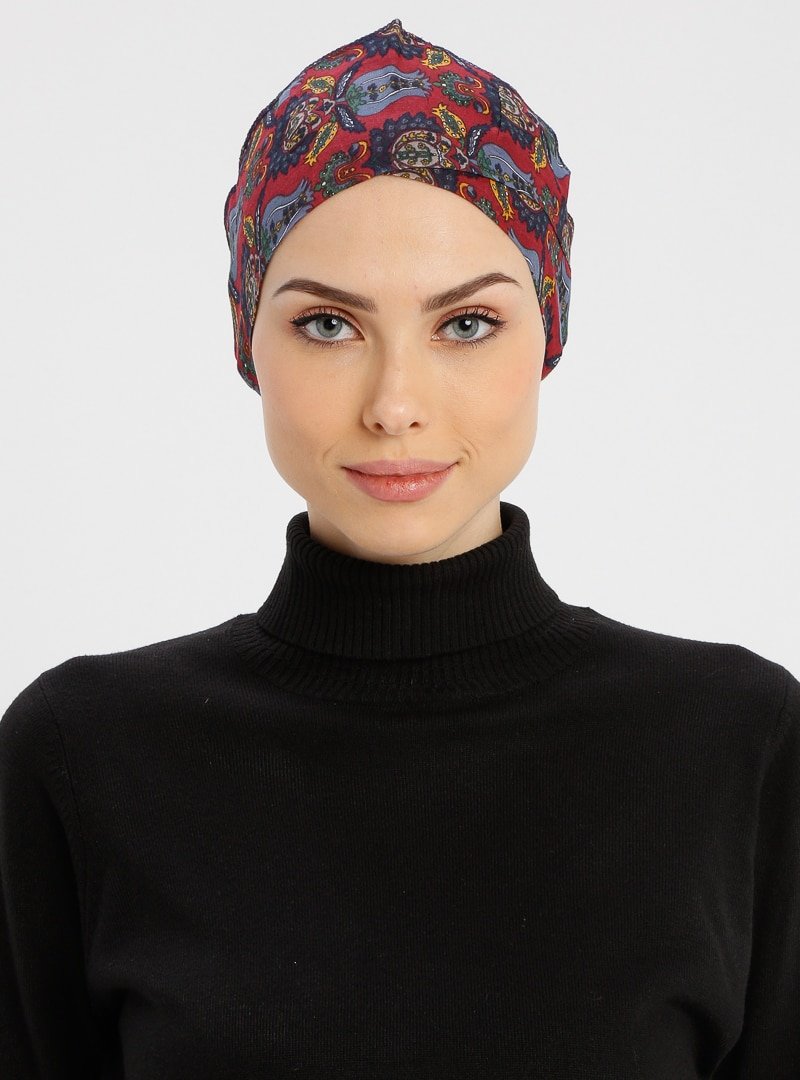 DIFFERENZA Bordo Desenli Bandana Bone