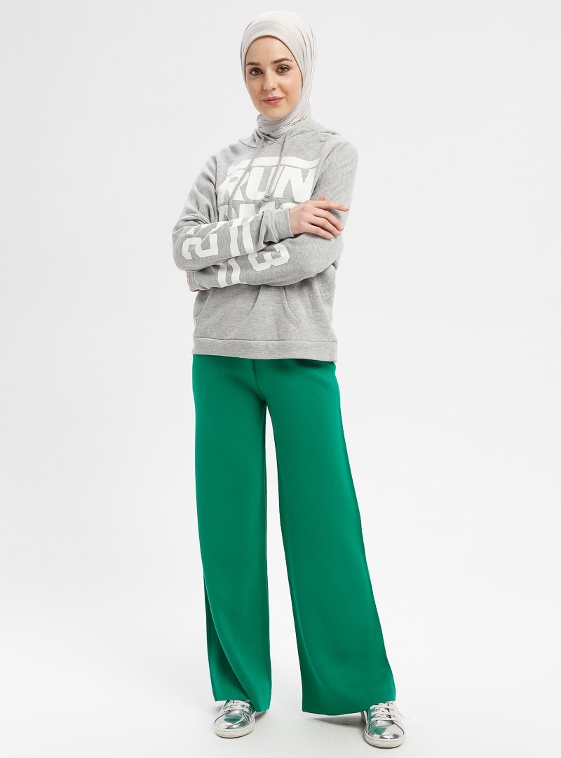 Zentoni Yeşil Triko Pantolon