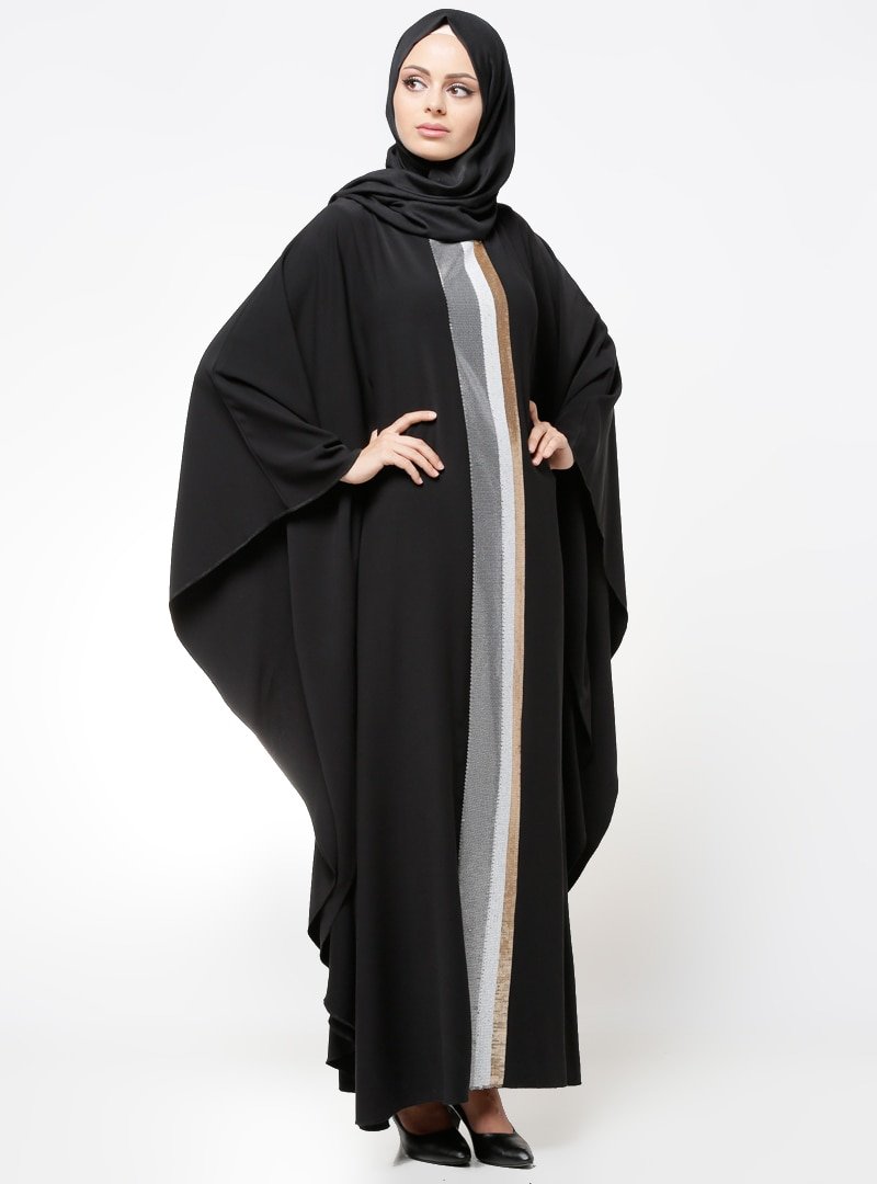 Filizzade Siyah Gri Pul Payet İşlemeli Elbise