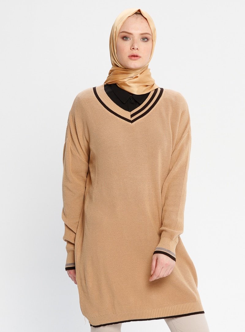 PİLİSE Kahverengi Triko Tunik