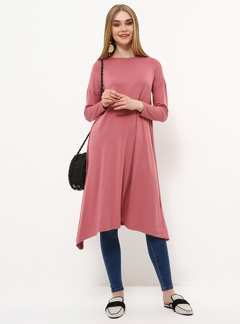 Everyday Basic Baharat 115 cm Doğal Kumaştan Asimetrik Tunik