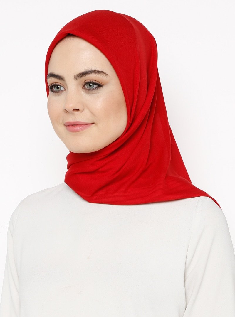 Akel Kırmızı Düz Renkli Eşarp