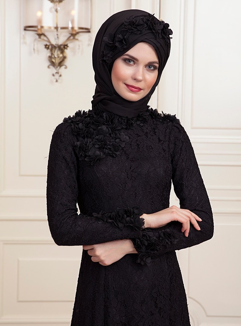 An-Nahar Siyah Eliz Abiye Elbise