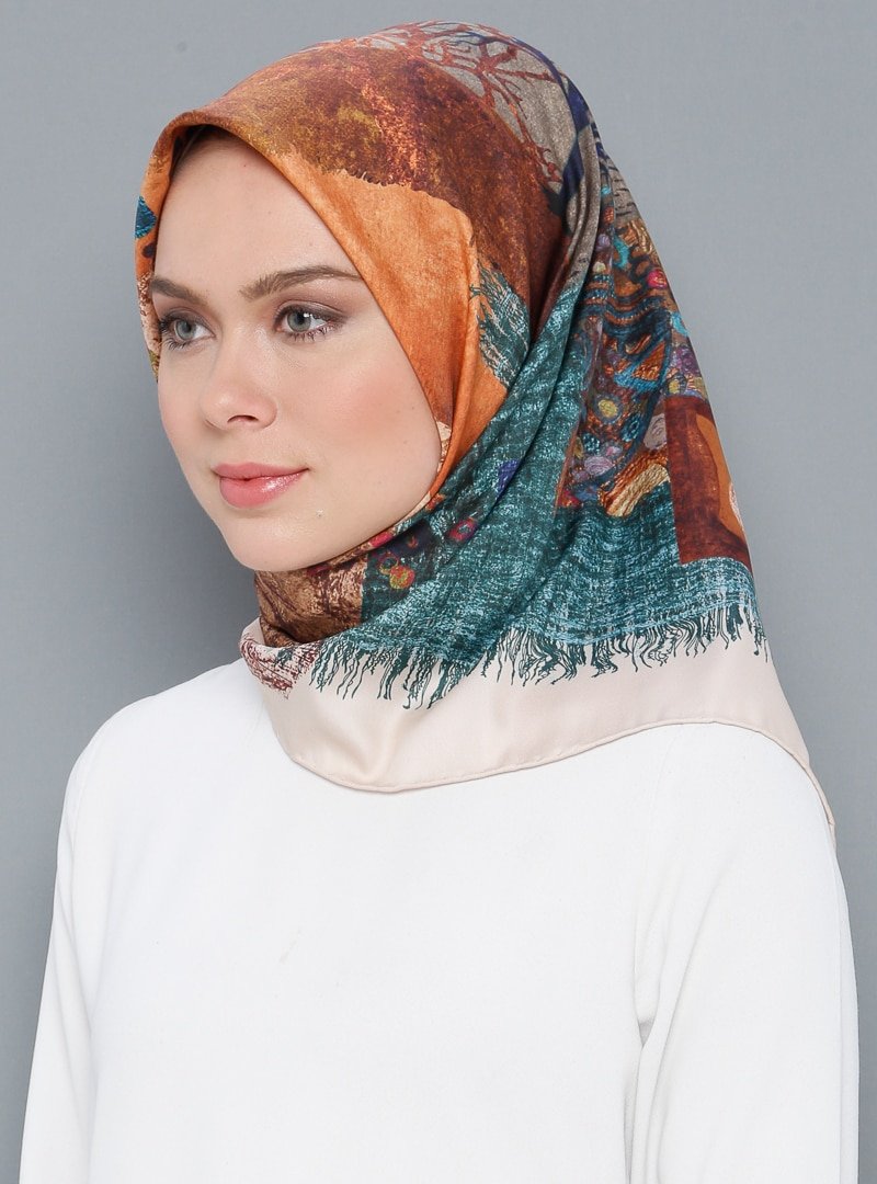 Armine Eşarp Karışık Renkli Twill Eşarp