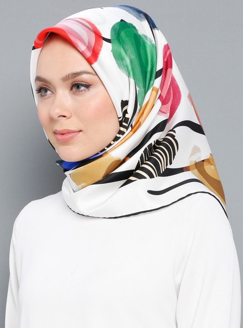 Cacharel Karışık Renkli Twill İpek Eşarp