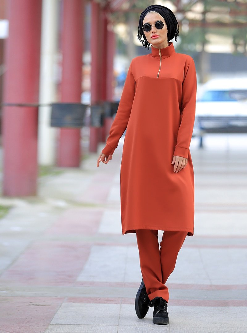 Myzen Kiremit Tunik&Pantolon İkili Takım