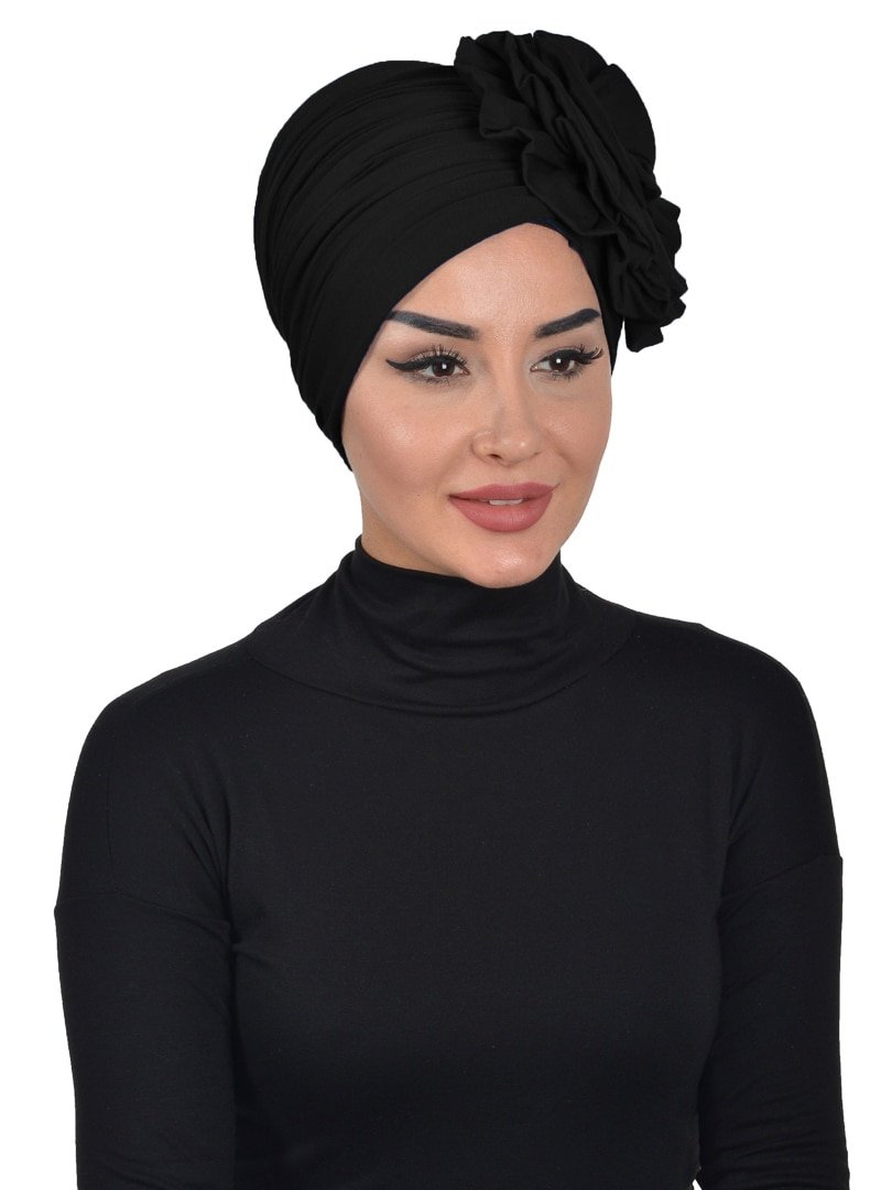Ayşe Türban Tasarım Siyah Penye Bone