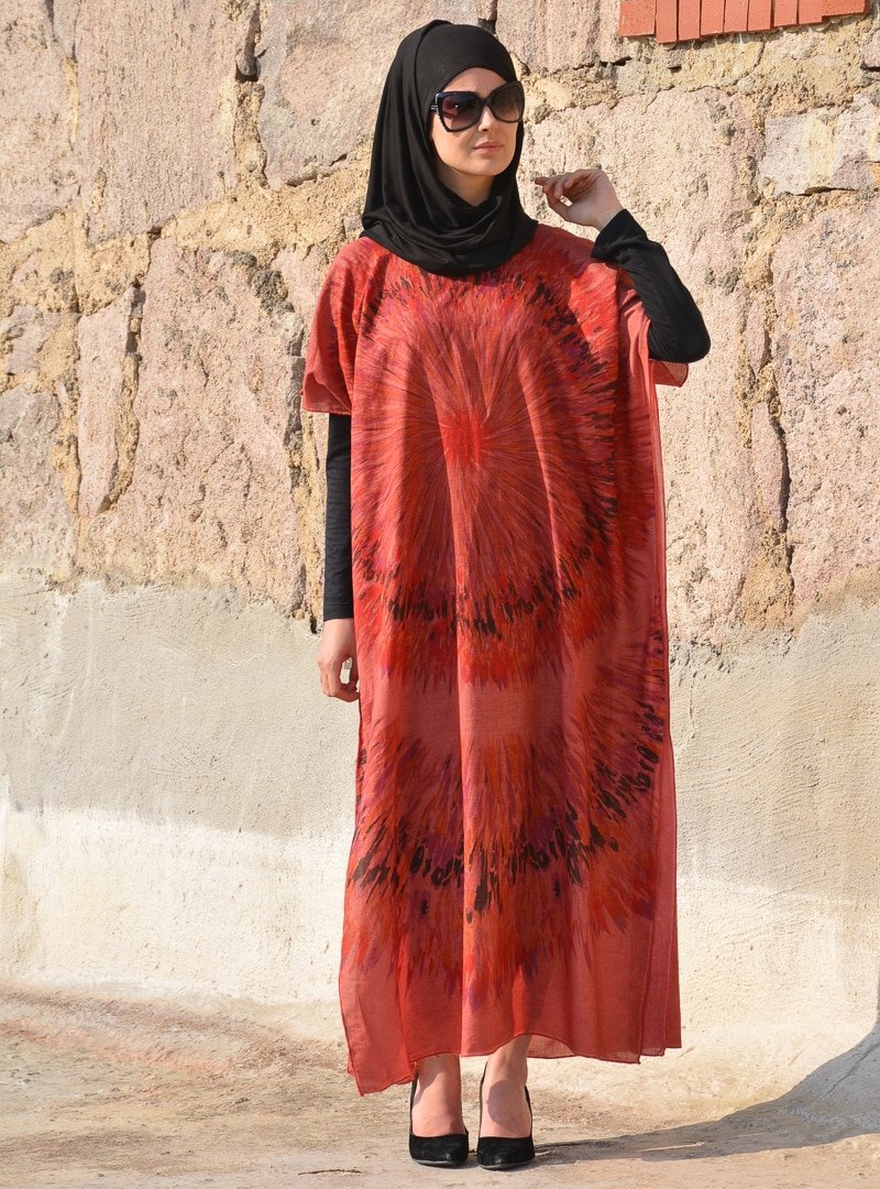 Henna Elısa Tarçın Palmiye Elbise