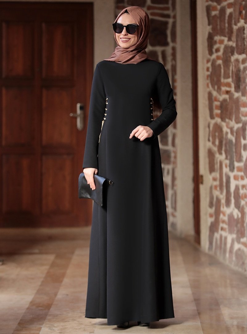 Rana Zenn Siyah Beste Elbise