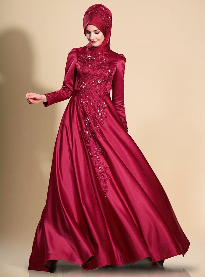 SomFashion Kırmızı Lilyum Abiye Elbise