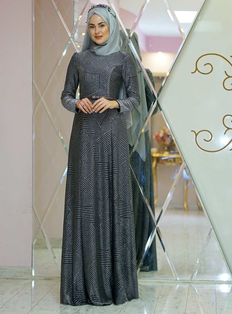 Gamze Özkul Siyah Feiza Abiye Elbise