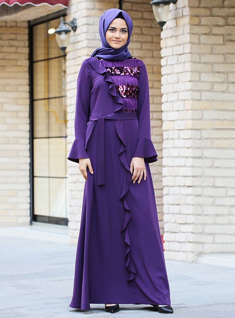 Gizem Kış Mürdüm Sahra Sultan Elbise