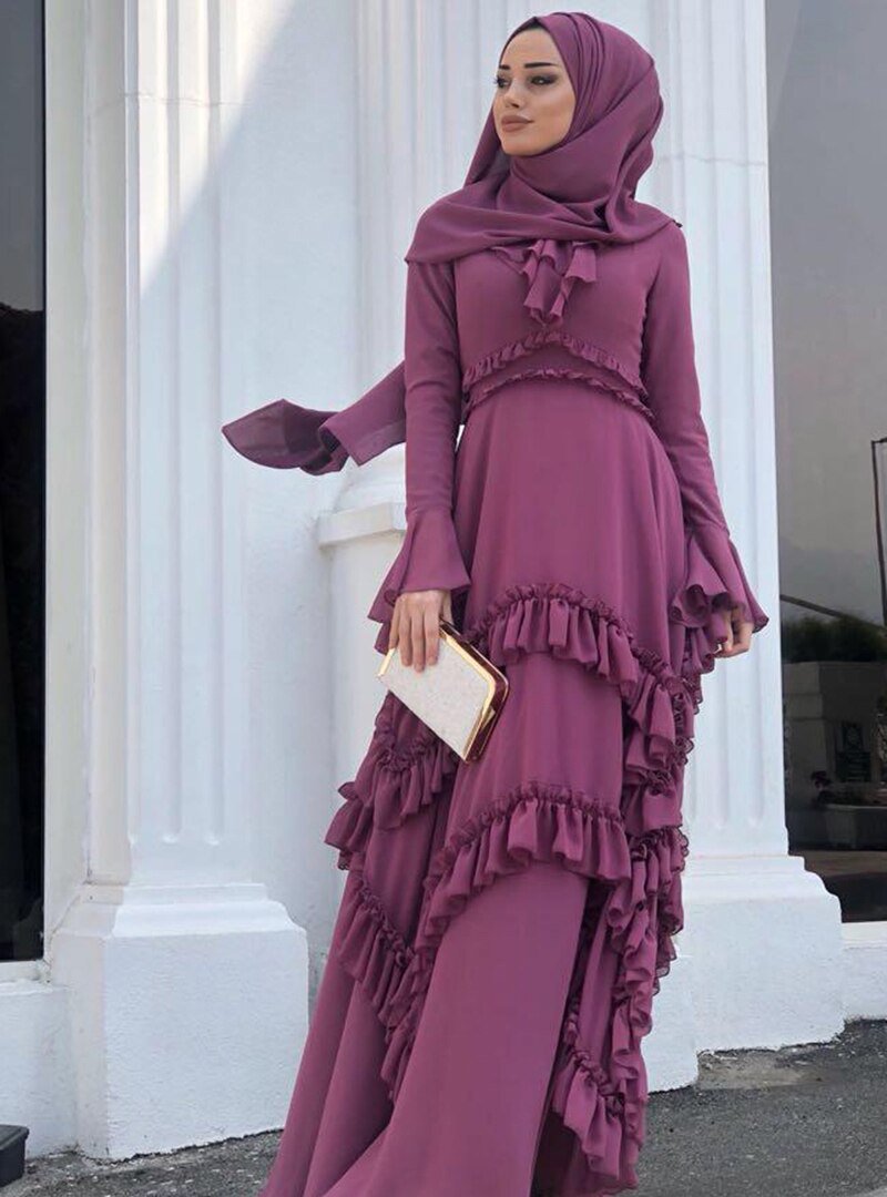Eldia İstanbul Gul kurusu Gülbahar Abiye Elbise