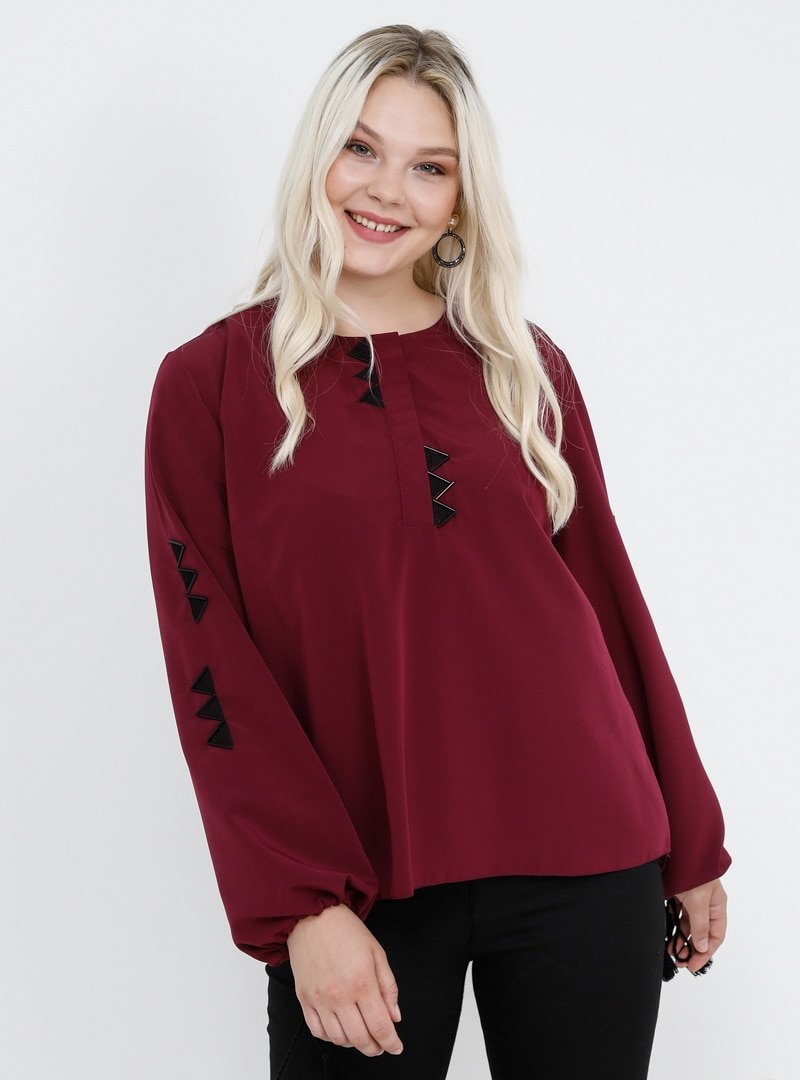 Alia Mürdüm Boncuk İşlemeli Bluz