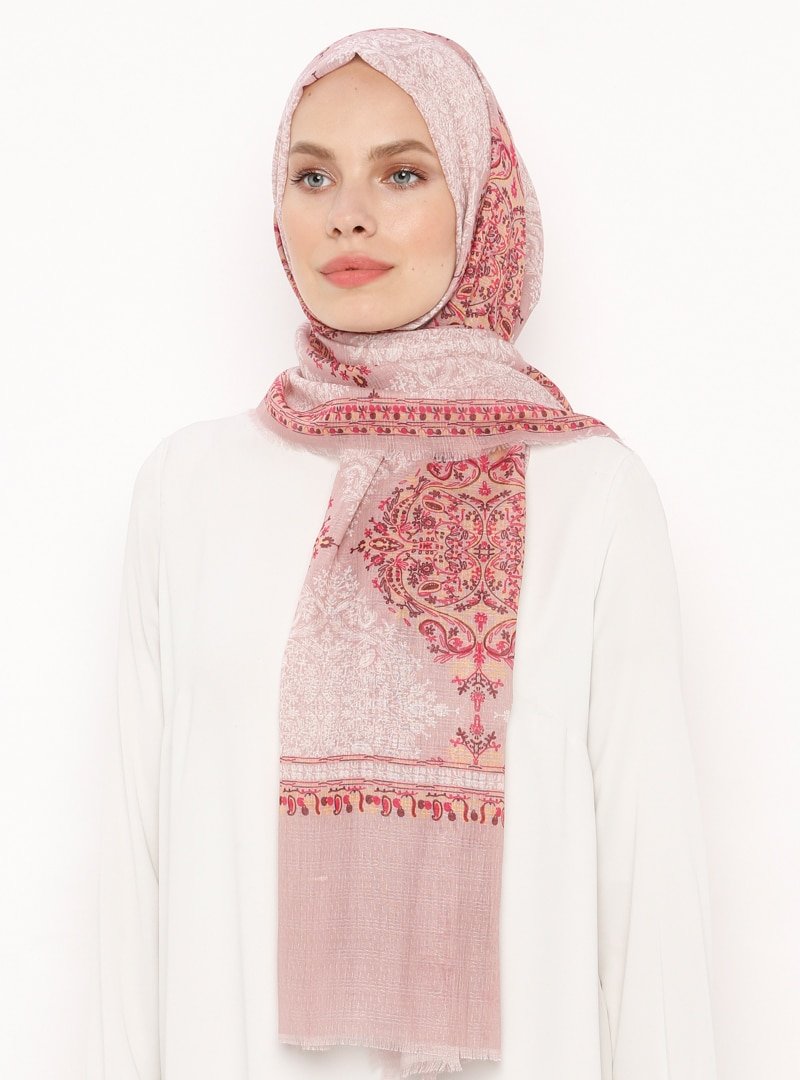 Soft Scarfs Pudra Otantik Şah-ı Bülbül Şal