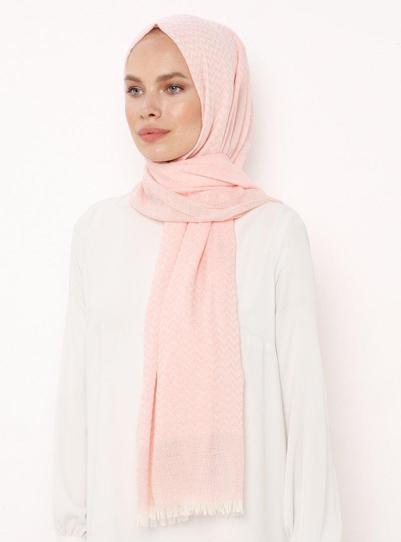 Soft Scarfs Açık Pembe Pamuklu Doğal Lili Şal