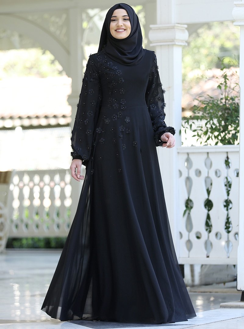 Rana Zenn Siyah Gamze Abiye Elbise
