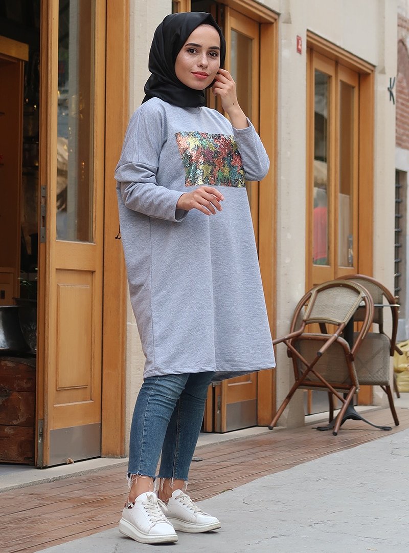 XTREND Gri Summertime Tunik