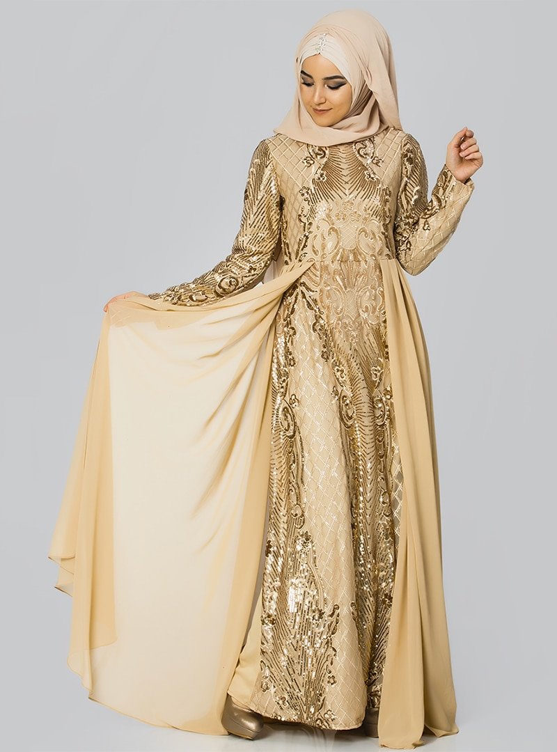 Moda Ravza Gold Zeynep Abiye Elbise