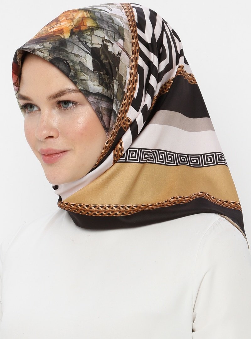 Miray Karışık Renkli Shantuq Twill Eşarp
