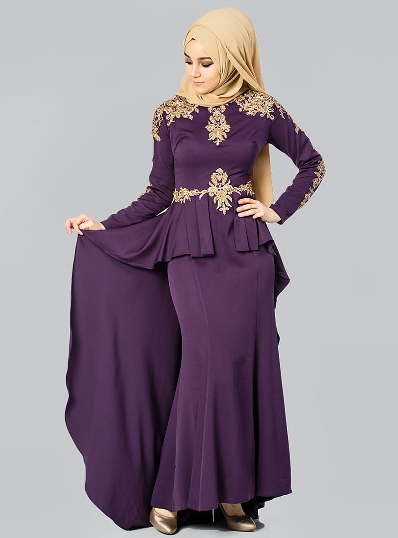 Moda Ravza Mor Gizem Abiye Elbise