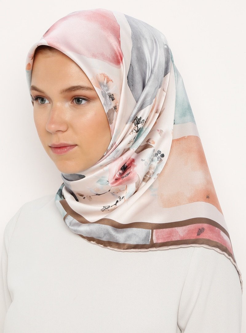 Gülsoy Bej Desenli Rayon Eşarp
