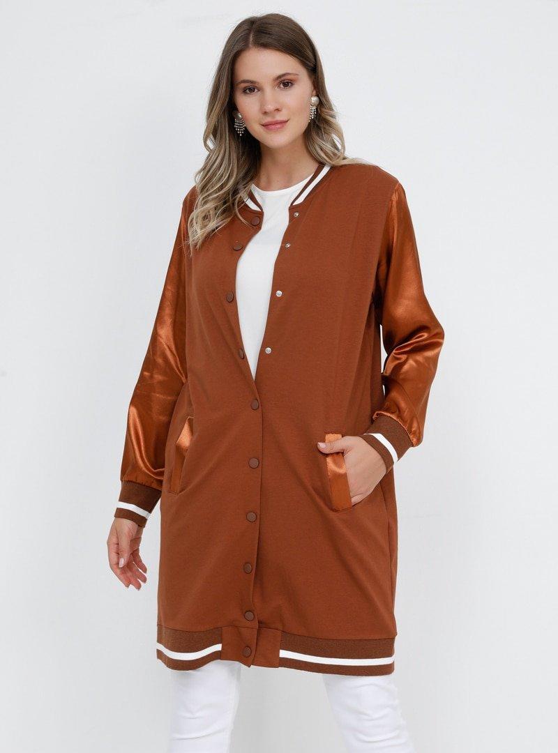 Alia Terracota Saten Kollu Çıtçıtlı Spor Kap