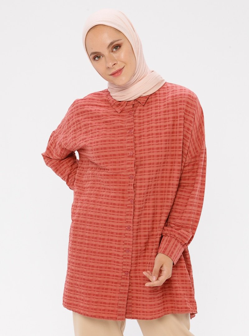 Phull Kırmızı Kare Desenli Gömlek