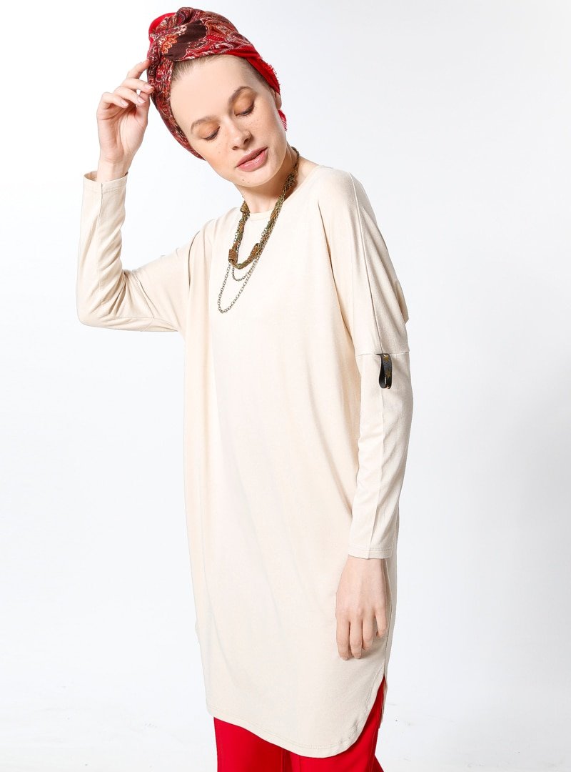 Meys Bej Basic Tunik