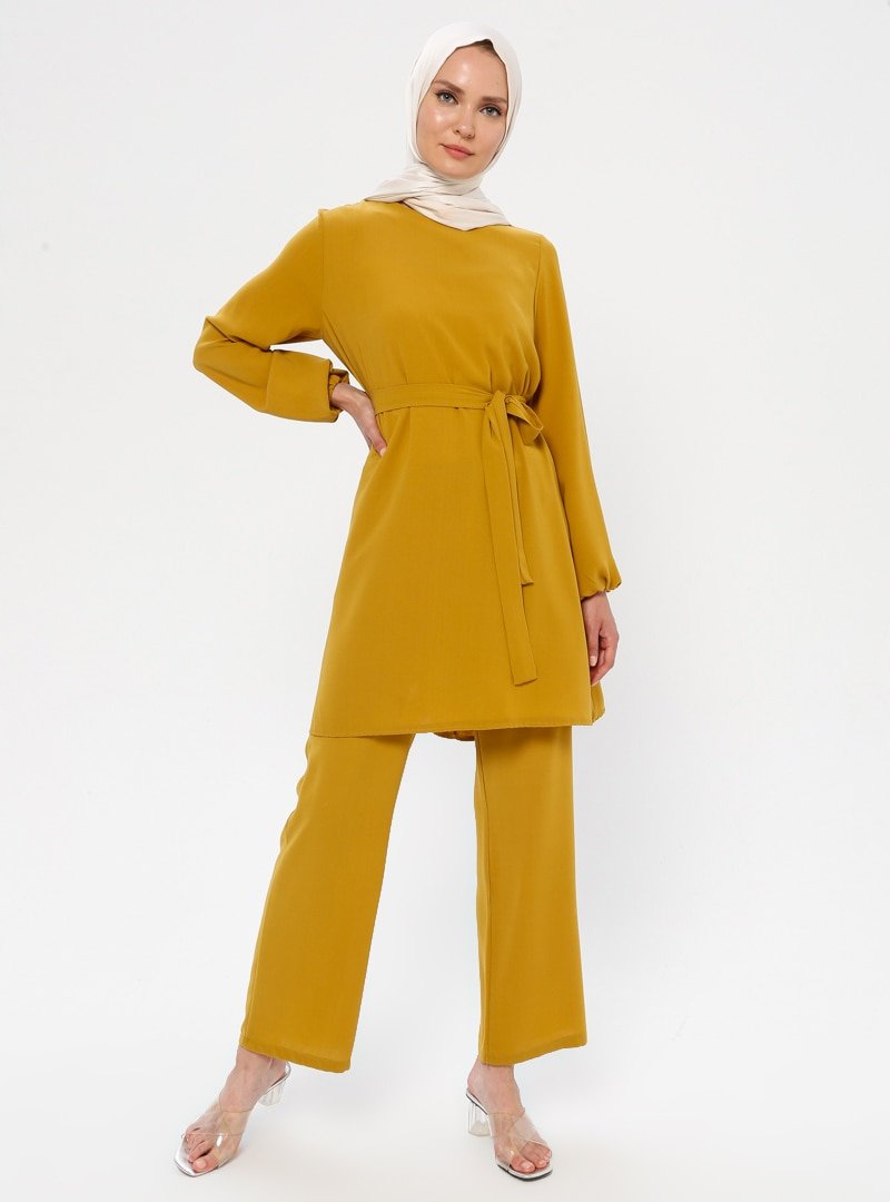 Ginezza Hardal Tunik & Pantolon İkili Takım