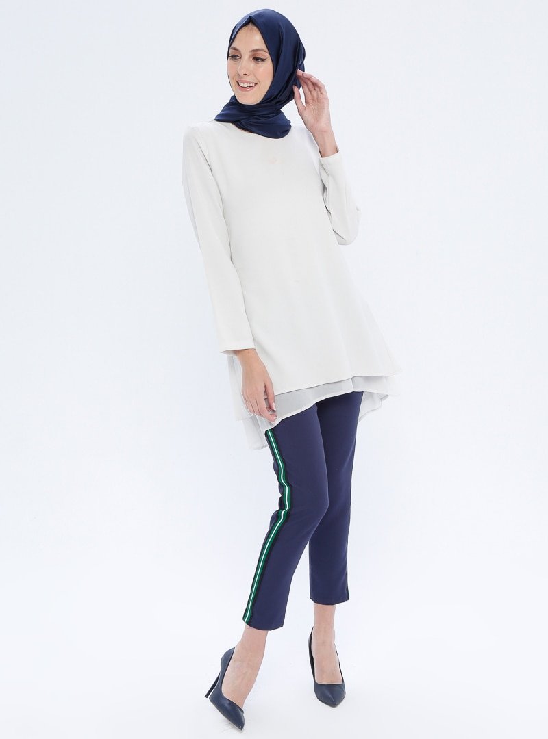 APSEN Lacivert Renkli Şerit Detaylı Pantolon