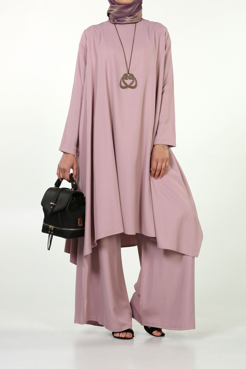 Allday Ortanca Kolyeli Tunik & Pantolon Takım