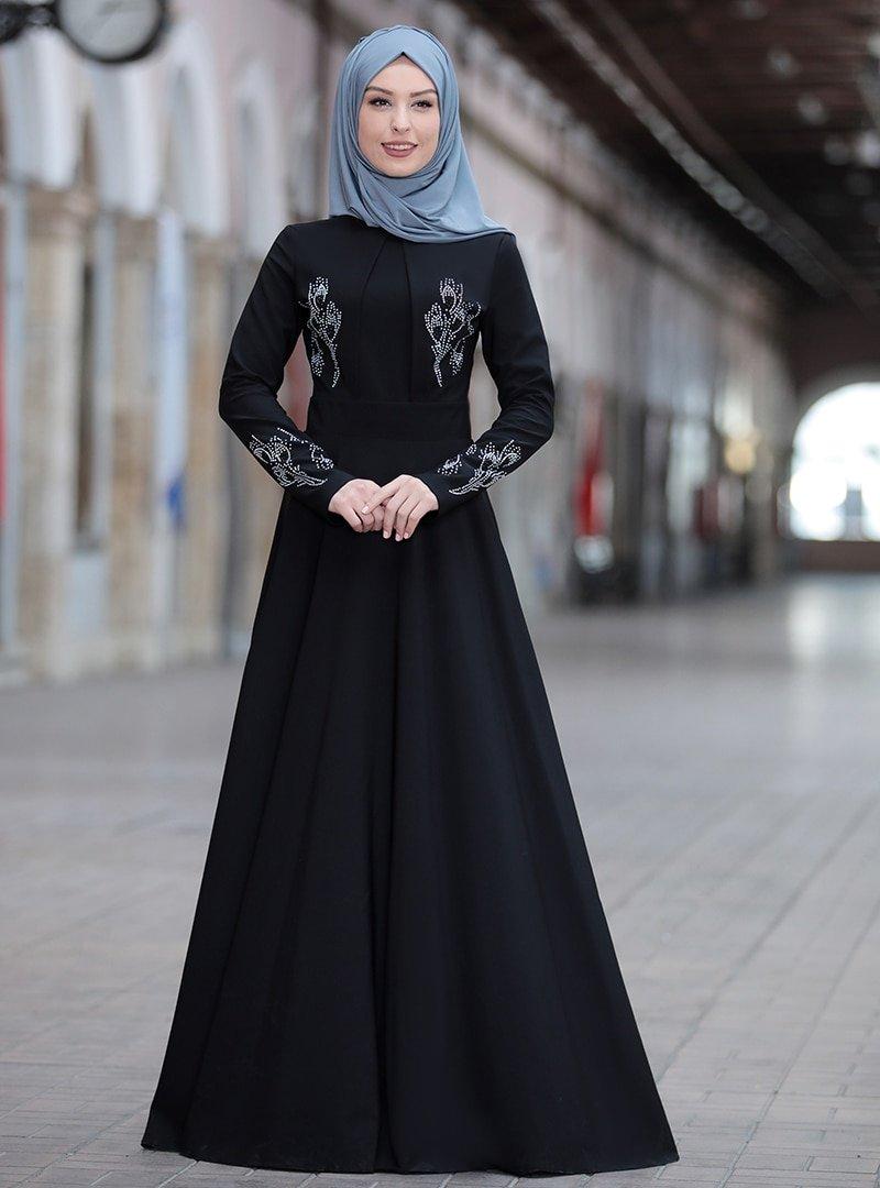 Rana Zenn Siyah Abiye Elbise