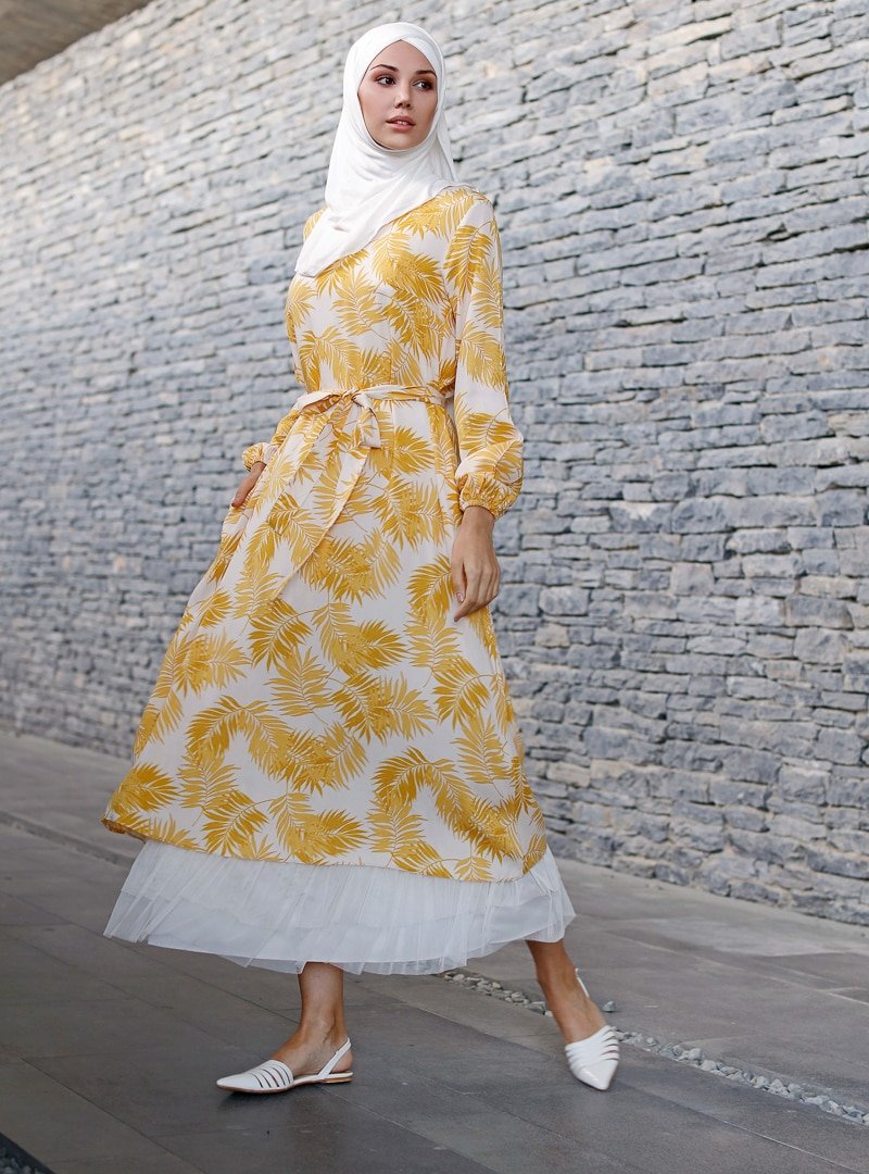 Lysa Studio Sarı Tüllü Elbise