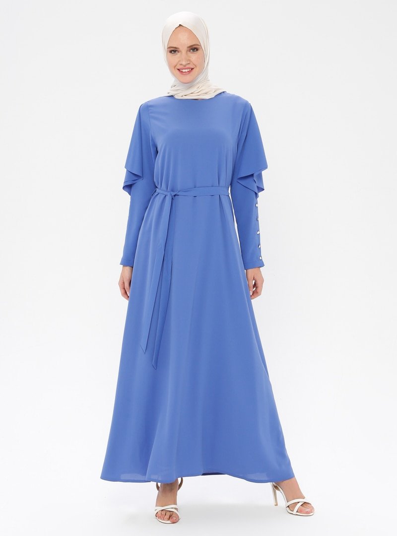 Alesya By Tuğba Lila Düğme Detaylı Elbise