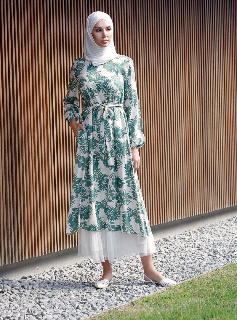 Lysa Studio Yeşil Tüllü Elbise