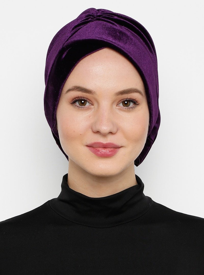 Sevda Bone Mürdüm Kadife Bone