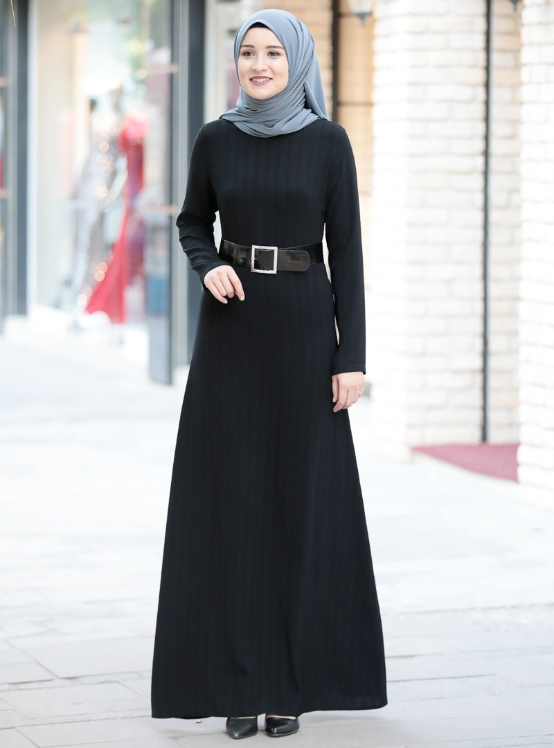 Rana Zenn Siyah Damla Elbise