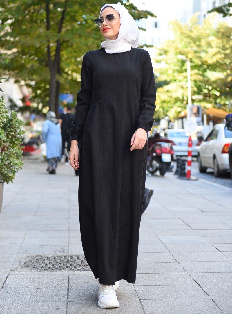 Neways Siyah Sade Elbise