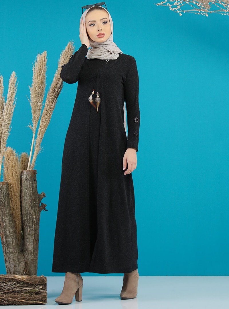 Tofisa Siyah Hırka&Elbise İkili Takım