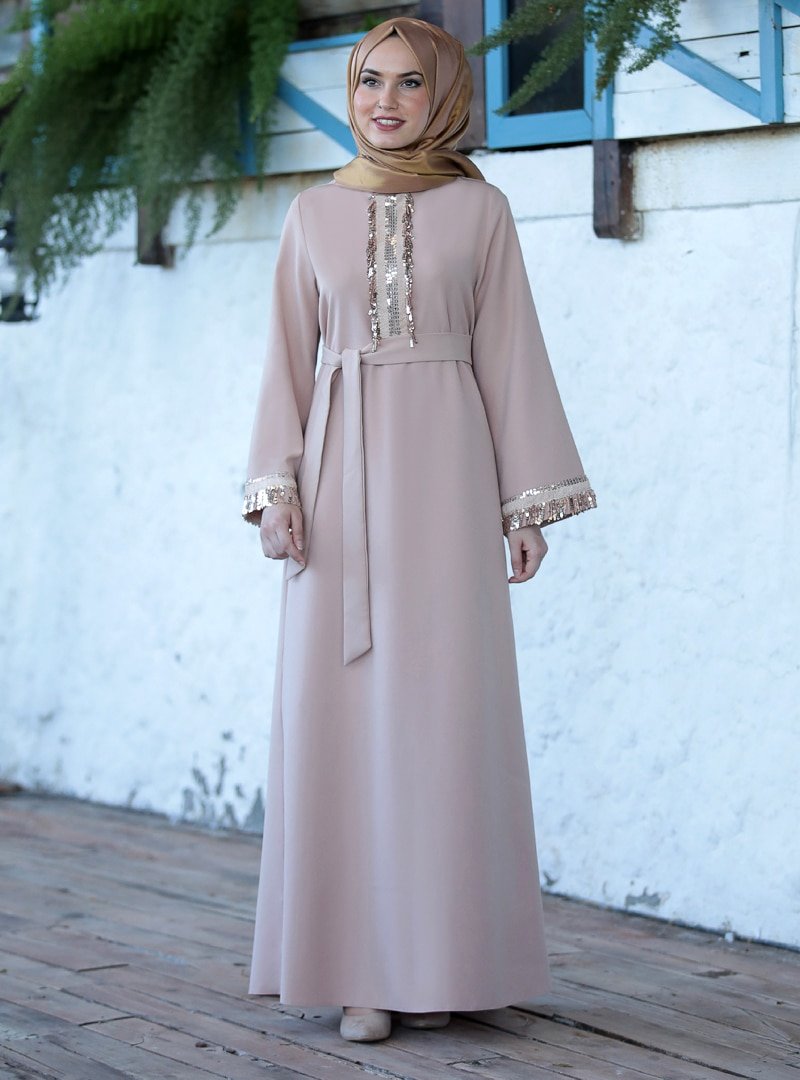 Emsale Bej Henna Abiye Elbise