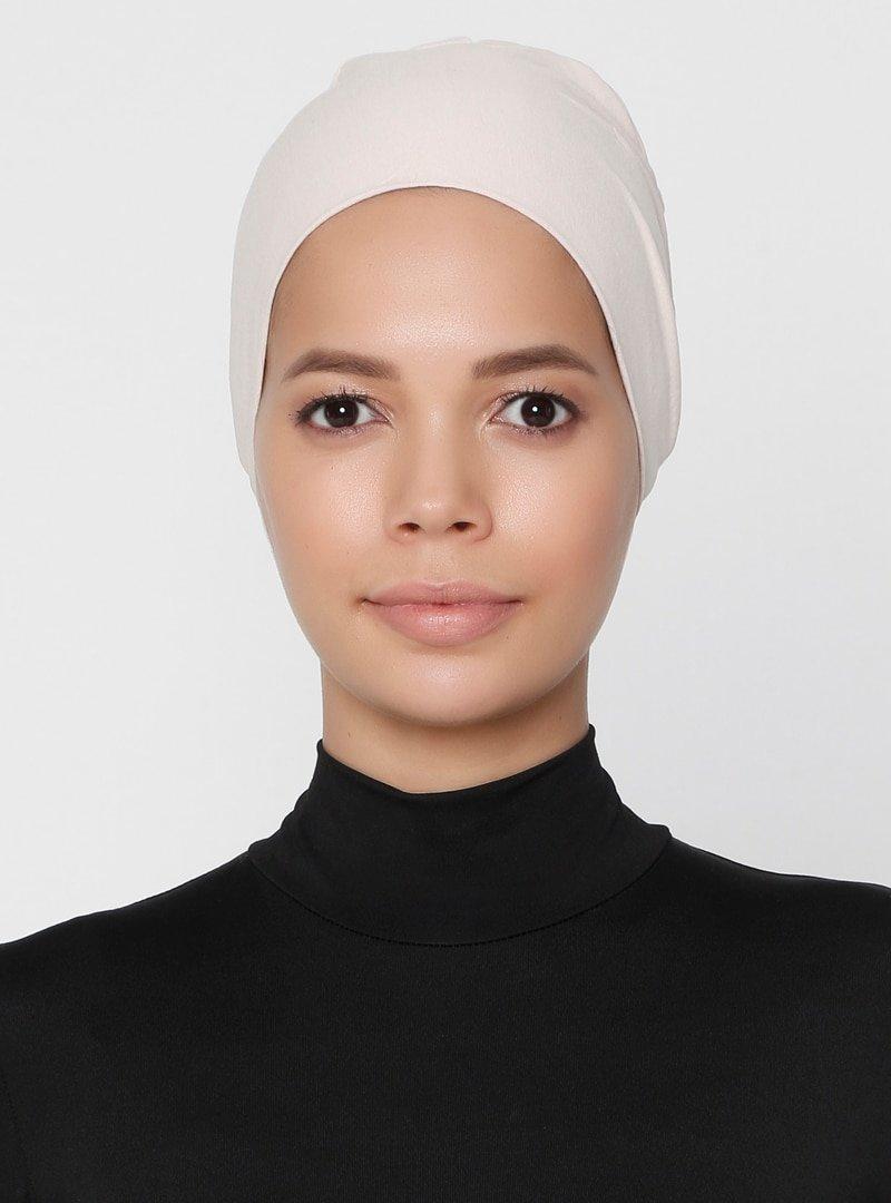 Tuva Bone Açık Bej  Büyük Boy Likrasız Bone