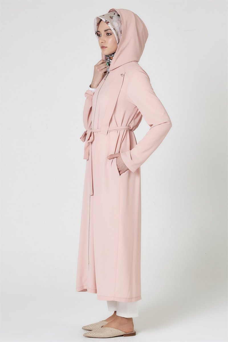 Armine Pudra Kapşonlu Kap