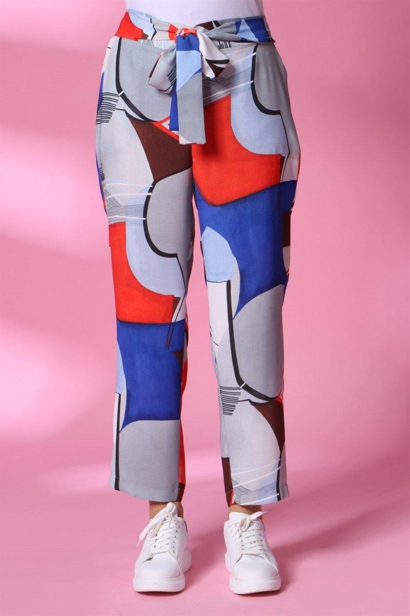 Armine Turuncu Baskılı Pantolon